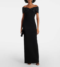 Rebecca Vallance Athena caped cr√É¬™pe gown