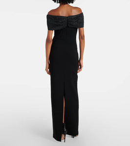 Rebecca Vallance Athena caped cr√É¬™pe gown