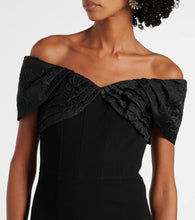 Rebecca Vallance Athena caped cr√É¬™pe gown