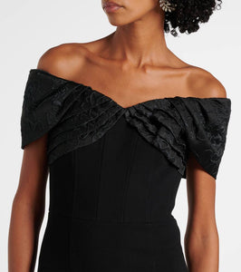 Rebecca Vallance Athena caped cr√É¬™pe gown