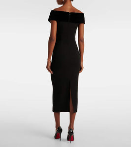 Roland Mouret Off-shoulder velvet gown