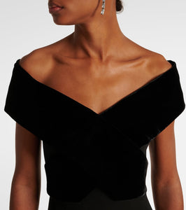 Roland Mouret Off-shoulder velvet gown