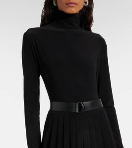 Norma Kamali Draped turtleneck midi dress