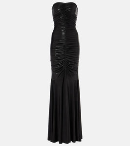Norma Kamali Ruched lam√É¬© gown