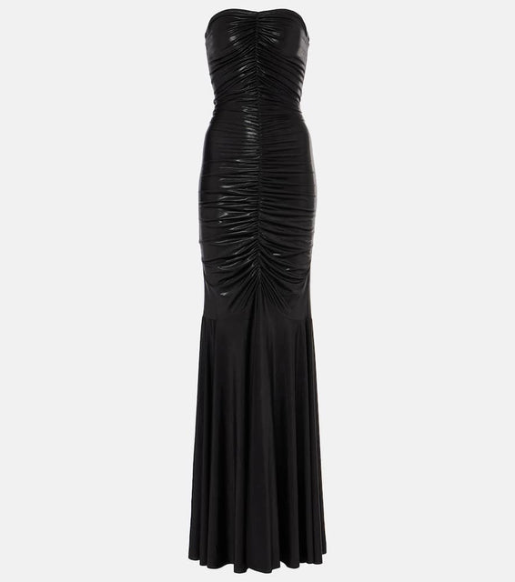 Norma Kamali Ruched lam√É¬© gown