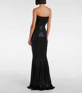 Norma Kamali Ruched lam√É¬© gown