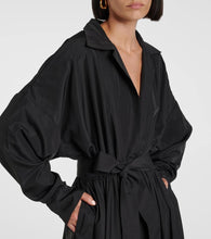 Norma Kamali Faux leather-trimmed maxi dress