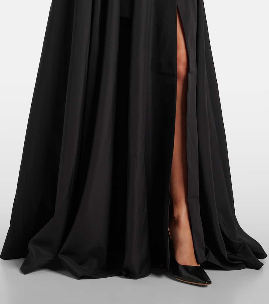Norma Kamali Faux leather-trimmed maxi dress
