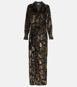 Simkhai Marzia lam√É¬© velvet wrap dress