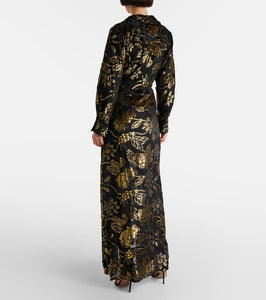 Simkhai Marzia lam√É¬© velvet wrap dress