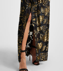Simkhai Marzia lam√É¬© velvet wrap dress