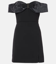 Self-Portrait Bow-detail off-shoulder cr√É¬™pe minidress
