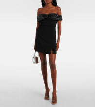 Self-Portrait Bow-detail off-shoulder cr√É¬™pe minidress