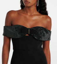 Self-Portrait Bow-detail off-shoulder cr√É¬™pe minidress