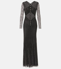 Self-Portrait Embellished fishnet gown