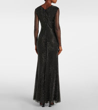 Self-Portrait Embellished fishnet gown