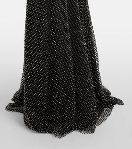Self-Portrait Embellished fishnet gown