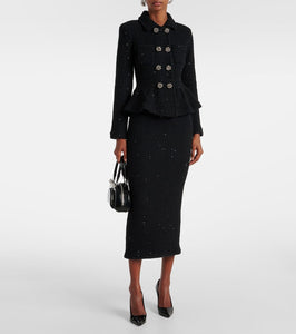 Self-Portrait Peplum embellished blazer dress