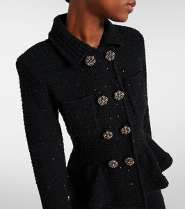 Self-Portrait Peplum embellished blazer dress