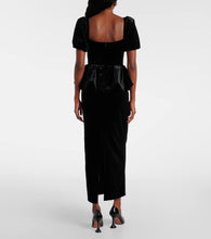 Self-Portrait Peplum velvet midi dress