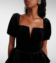Self-Portrait Peplum velvet midi dress
