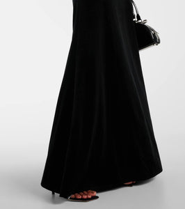 Self-Portrait Peplum velvet bustier gown