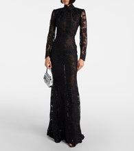 Self-Portrait Embellished lace gown