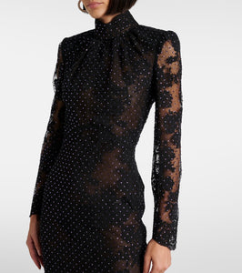Self-Portrait Embellished lace gown