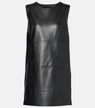 Norma Kamali Gathered faux leather minidress