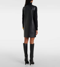 Norma Kamali Gathered faux leather minidress