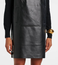 Norma Kamali Gathered faux leather minidress