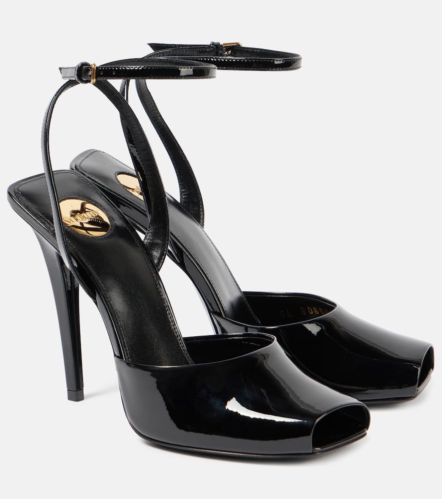 Saint Laurent La Scandale 110 patent leather sandals