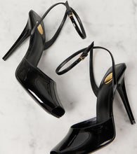 Saint Laurent La Scandale 110 patent leather sandals