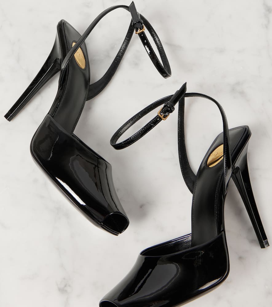 Saint Laurent La Scandale 110 patent leather sandals