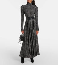 Norma Kamali Belted checked midi dress