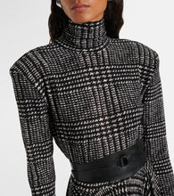 Norma Kamali Belted checked midi dress
