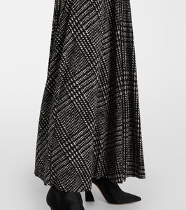 Norma Kamali Belted checked midi dress