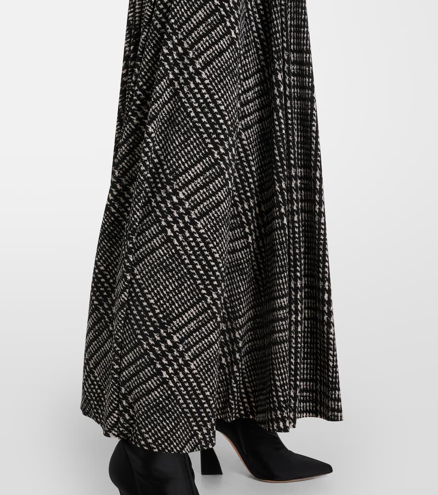 Norma Kamali Belted checked midi dress