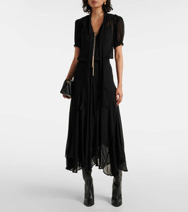 Polo Ralph Lauren Tie-neck georgette maxi dress
