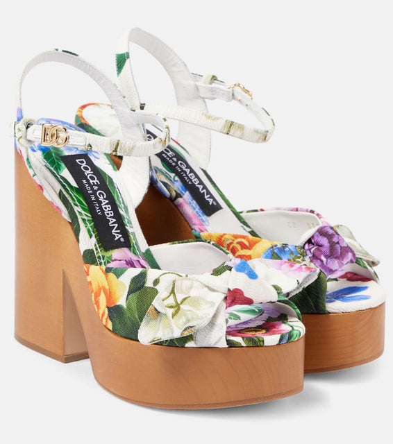 Dolce&Gabbana Floral jacquard platform sandals