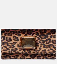 Gianvito Rossi Jaipur Mini leopard-print velvet clutch. Shop Gianvito Rossi Clutches for women now.