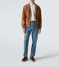 Gucci Web Stripe leather boat shoes