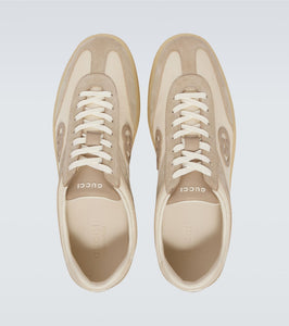 Gucci Interlocking G suede-trimmed sneakers