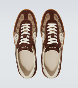 Gucci Interlocking G suede-trimmed sneakers