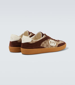 Gucci Interlocking G suede-trimmed sneakers