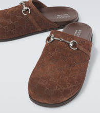 Gucci Horsebit GG suede clogs