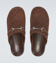 Gucci Horsebit GG suede clogs