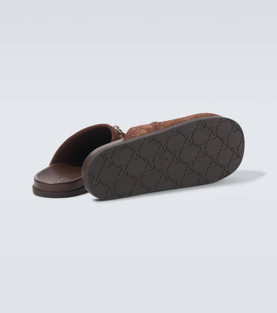 Gucci Horsebit GG suede clogs