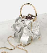 Jimmy Choo Bon Bon Micro metallic leather bucket bag