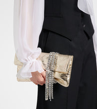 Jimmy Choo Zandra metallic leather clutch